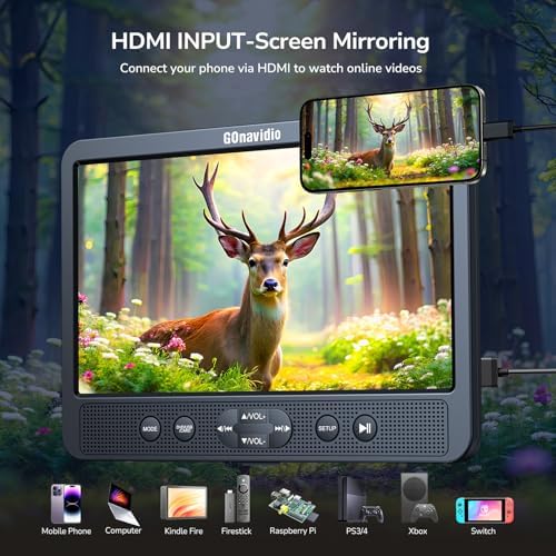 10.1" Dual Car DVD Players with HDMI Input, Headphones, Mounting Brackets, DVD Player for Car Support USB/SD Card, AV in/Out, Last Memory, Play A Same or Two Movies(2 Players)