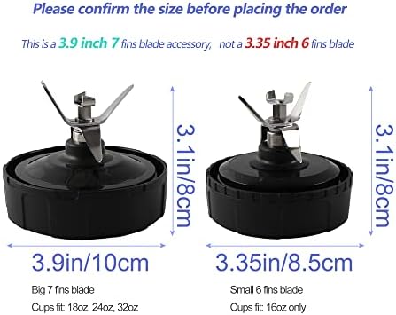 1-pack Extractor Blade Assembly 7 Fins Ninja Blender Blade Ninja Blender Replacement Parts Compatible with Ninja Blenders Auto iQ BL480 BL482 BL642 BL682 NN102