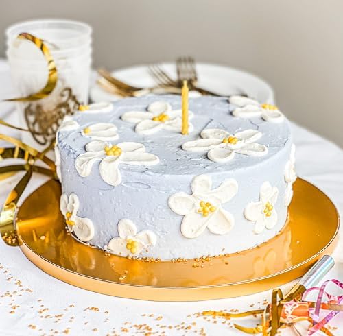 10 Inch Cake Board Drums Round, 6-Pack, Gold, Sturdy 1/2” Thick for Heavy Or Multi-Tiered Cakes