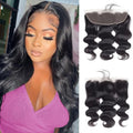 13x4 Lace Frontal Human Hair 10 Inches Body Wave Human Hair Frontal Can be Curly and Dyed 100% Human Hair Lace Frontal With Baby Hair(10Inches Natural Black)