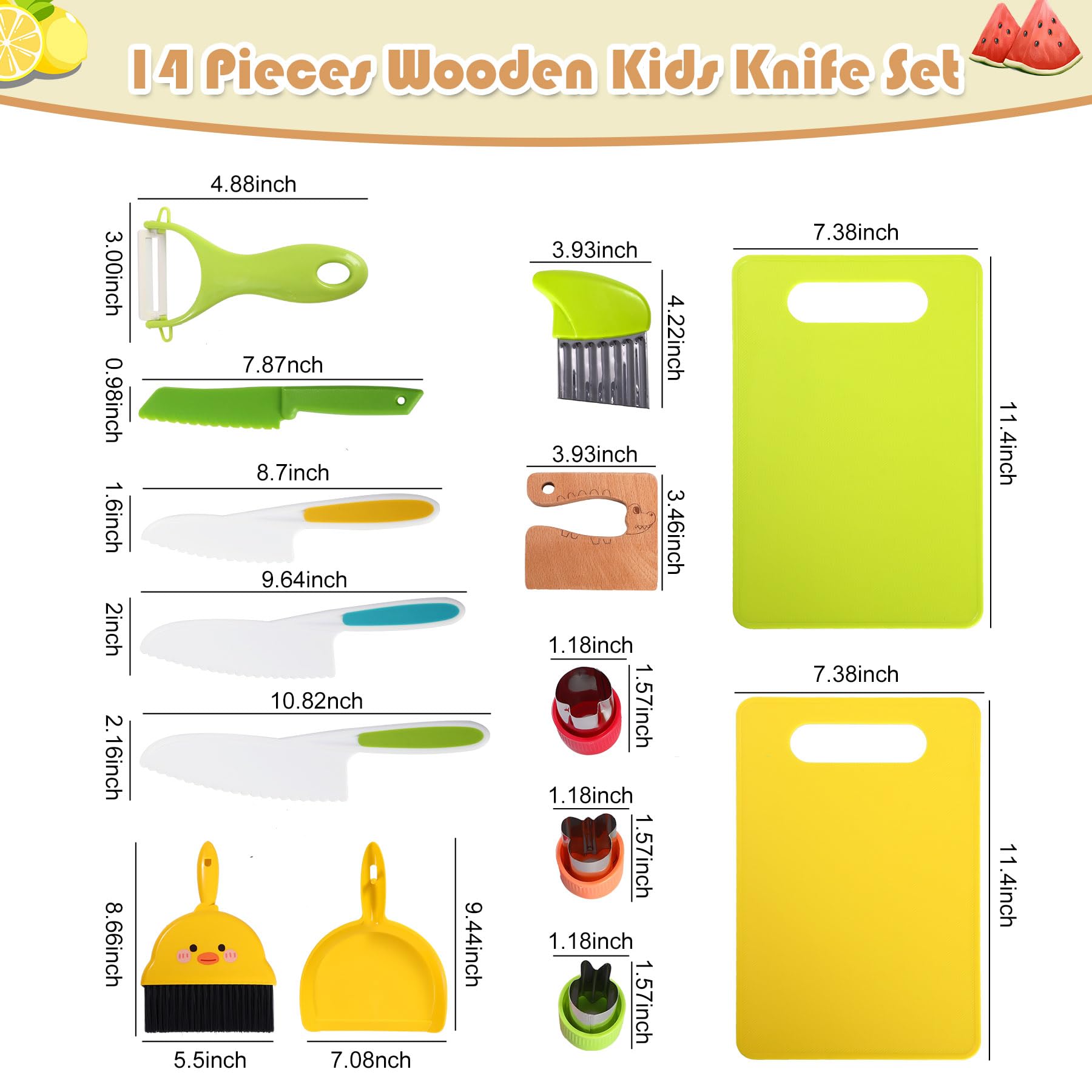 14 PC Safe Knife Kid Toddler Kitchen Set for Real Cooking, Toddler Montessori Kitchen Tool Toy for Lillte Girl Boy Age 2-10, Gifts for 2 3 4 5 6 7 8 9 10 Year Old Girl Boy Birthday Christmas