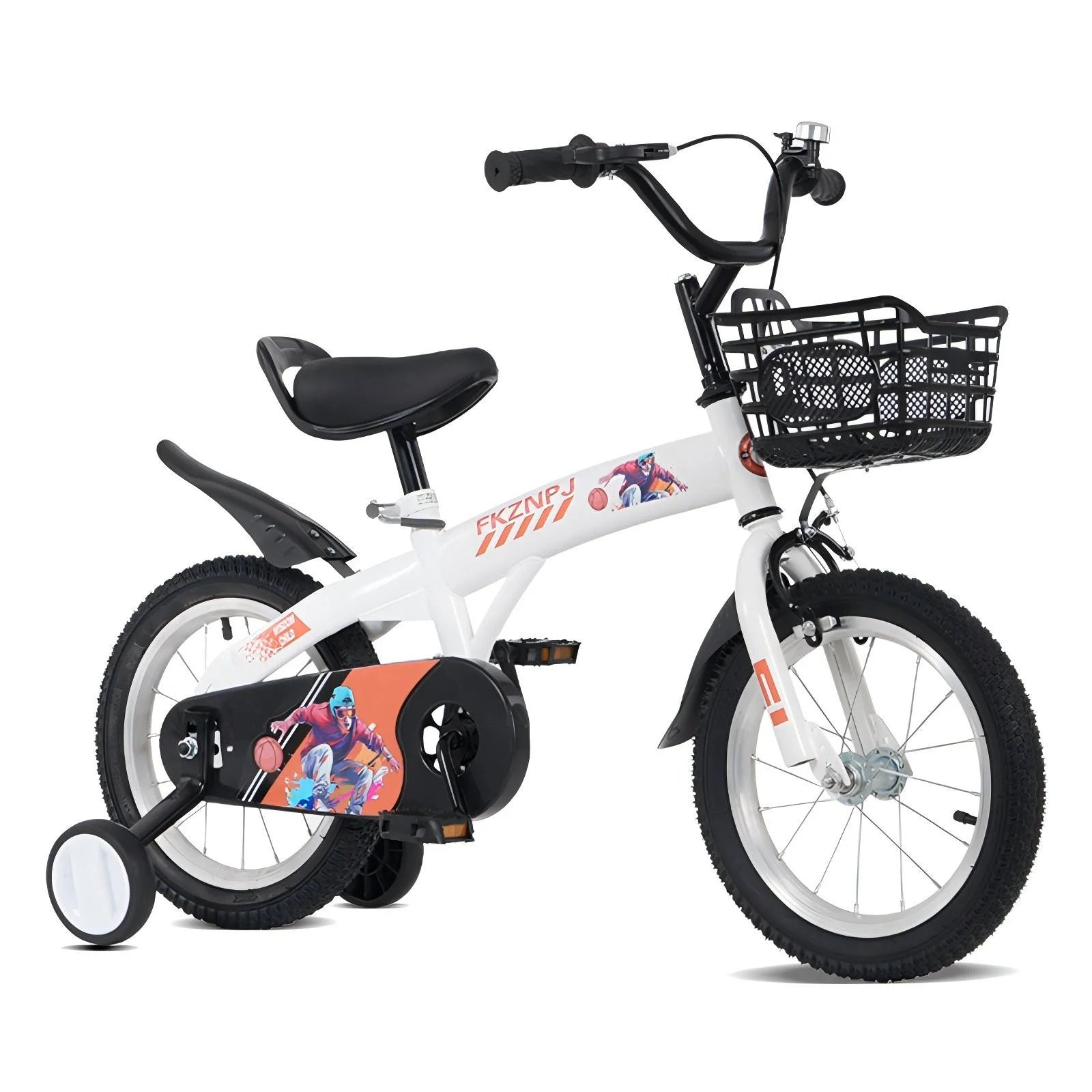 Baprem 18" Girls Bike for 5-9 Years Old Kids, Cute Kids Bike with Training Wheels, Steel Frame Sporty Children Bicycle, Pink