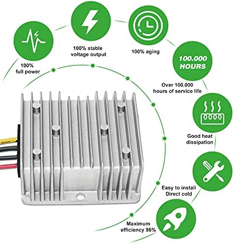 10A 120W Golf Cart 18V 20V 24V 36V 48V Step Down to DC 12V Converter Voltage Regulator Reducer Power Buck Converter with Fuse Waterproof