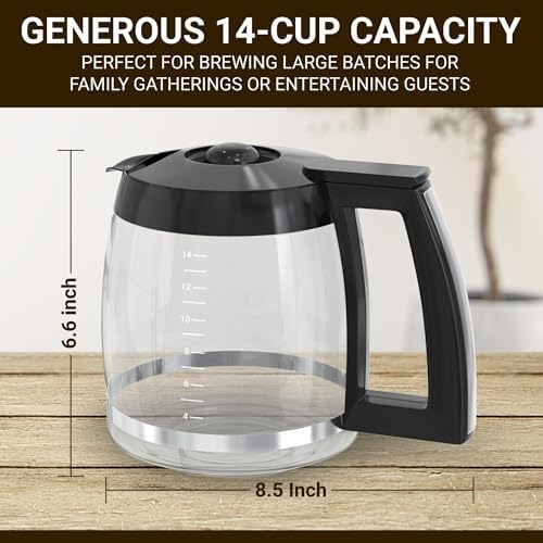 14-Cup Replacement Carafe Compatible with Cuisinart Coffeemakers: DCC-2200, DCC-2600, DCC-2800, DCC-3200, DCC 3200P1