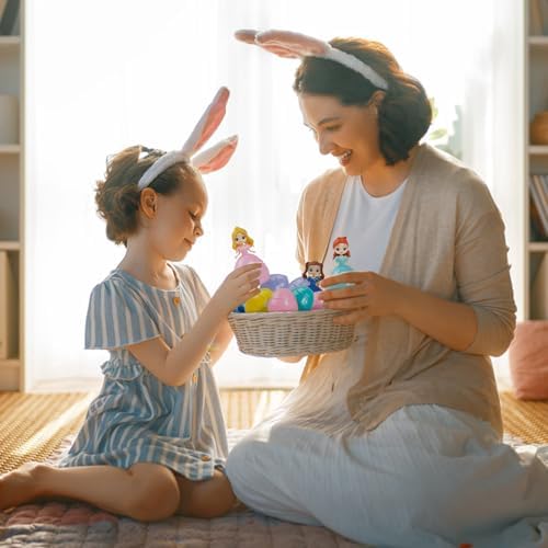 12Pcs Prefilled Easter Eggs Easter Princess Toys Theme Party Favor Basket Stuffers Filler Perfect for Easter Egg Hunt