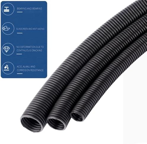 10 FT 1inch Split Wire Loom Tubing Wire Conduit,Flexible Wire Covers Cord Protectors,Cord Protectors from Pets,Black (1"-10ft)