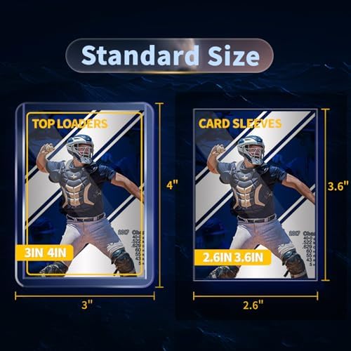 1000 Card Sleeves Top Loads for Cards, Toploads for Cards, Baseball Card Sleeves Hard Plastic, 3" x 4" Baseball Card Protectors, Trading Card Sleeves Card Holder (500 Hard Sleeves + 500 Clear Sleeves)