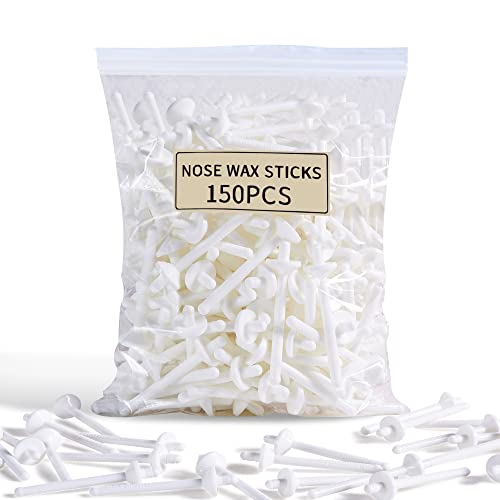 150 Pcs Wax Sticks, Nose Wax Kit Accessories, Waxing Sticks for Nostril Nasal Cleaning Ear Face Eyebrows Hair Removal for Men Women