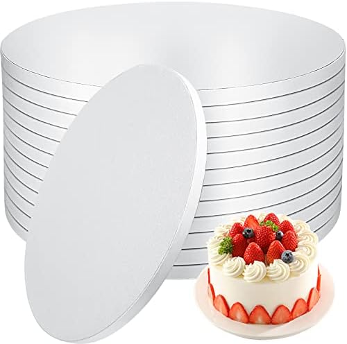 12 PCS Cake Drums 14 Inch, Cake Boards 14 Inch, 14 Inch Cake Drum, Cake Boards 14 Inch Round, Cake Drum 14 Inch Round, 1/2" Thick Cardboard, Sturdy Cake Base, Food Grade Cake Rounds, Base para Pastel