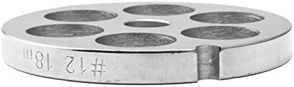 #12 Stainless Steel Meat Grinder Plate Discs Blades for Kitchenaid Mixer FGA Food Chopper and Hobart, LEM, Cabelas, Weston, MTN Meat Grinders