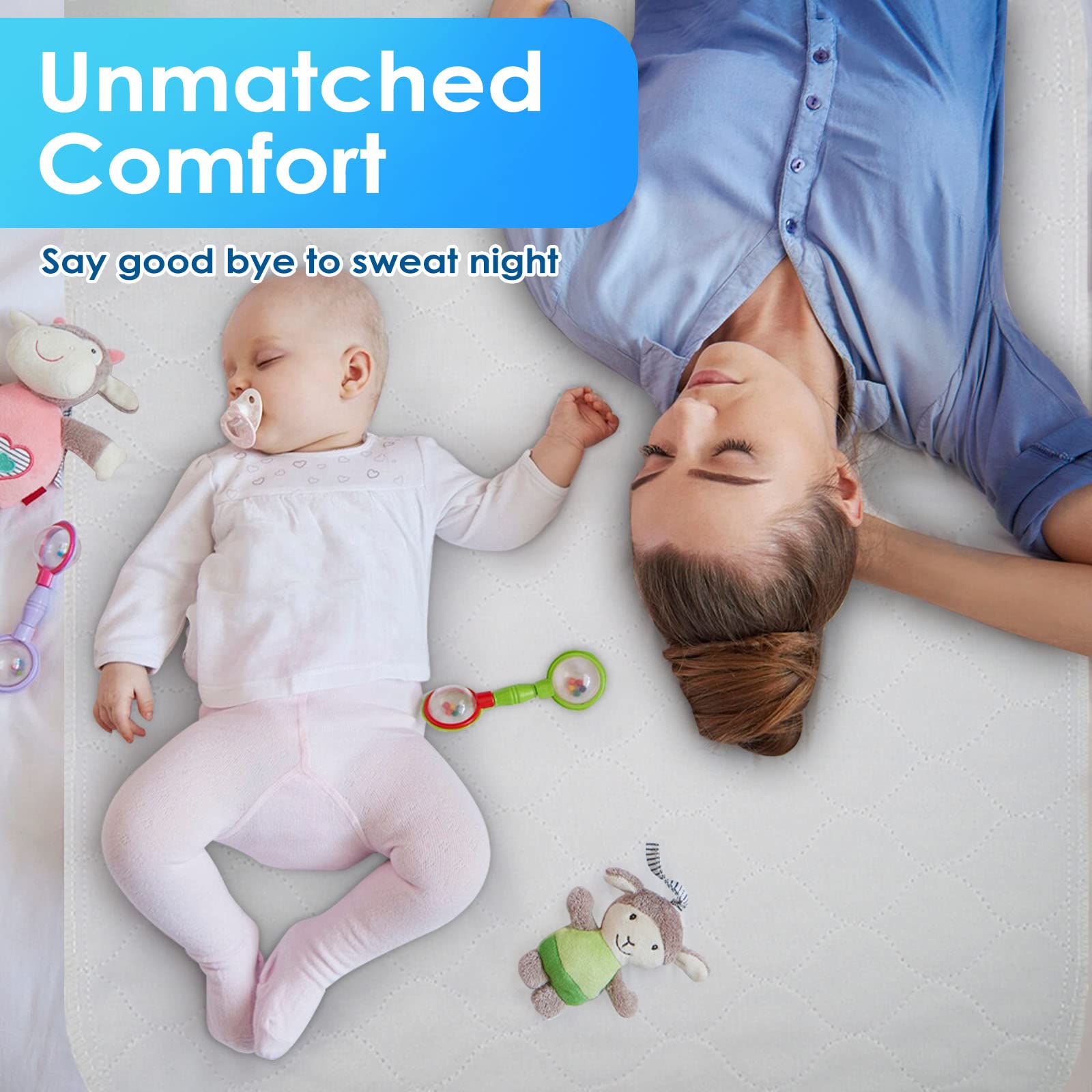 1 Pack Washable Incontinence Bed Pad, 34x52 Inch Reusable Bed Underpad, Waterproof Bed Pad with Better Liquid Absorption Perfect for Kids, Adults, Elderly, and Pets