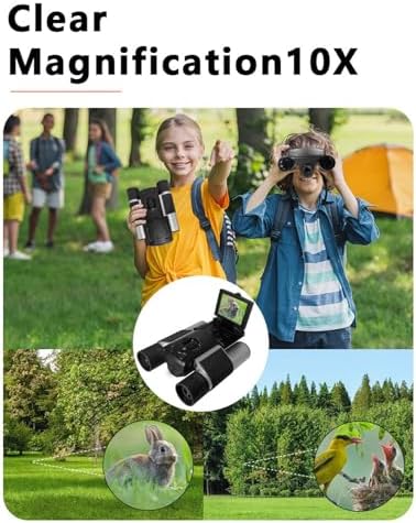 10x25 Binoculars with Camera, 2 Color Screen 8X Digital Zoom 48MP Pictures 2.5K Videos Camera, Digital Binoculars for Bird Watching Hunting Outdoor Adventures (Silver)