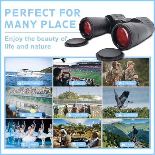 12x60 HD Bird Watching Binoculars for Adults High Powered Waterproof Fogproof with Clear Vision BAK4 Prism FMC Lens Easy Focus Long Range Portable for Cruise Ship Concert Travel Boating