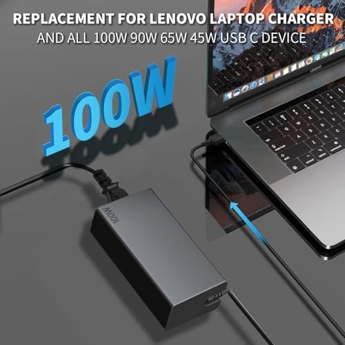 100W USB C Charger for Lenovo Yoga Slim 9 9i 7i Y9000 R9000 R7000P, ThinkBook 14 16 neo14 ADL100YCC3A ADL100YDC3A ADL100YLC3A ADLX65YDC2A Lenovo Laptop Charger USB Type C