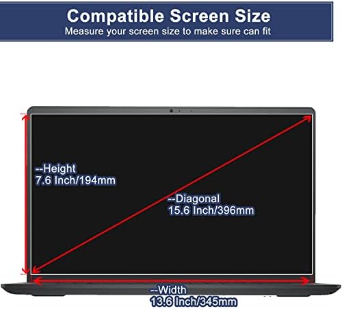 15.6" Screen Protector Tempered Glass for HP Laptop 15.6, HP Pavilion/Envy 15.6, Dell Inspiron 15, Lenovo Ideapad 15, Acer Aspire 5, Chromebook 15.6 & Other 15.6“ 16:9 Laptop ((345x194mm/ W x H)