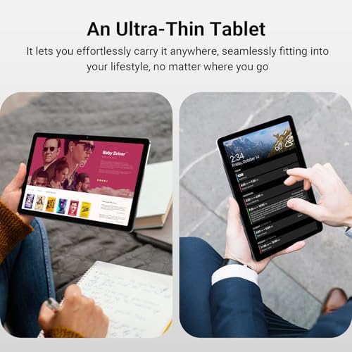 10.1" Android Tablet, Octa-core Processor, 8GB RAM, 64GB Storage (Expand to 1TB), 1280x800 IPS HD Display, 5000mAh Battery, Dual Camera, Wi-Fi 6, Bluetooth 5.0, GMS Certified, Black