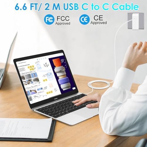 100W USB C Charger GaN Compact Wall Fast Charger for MacBook Pro/Air, ThinkPad, Dell XPS, Samsung Galaxy S23/S22, Google Pixelbook, iPad Pro, iPhone 15 Pro 5A Type C Laptop Power Adapter