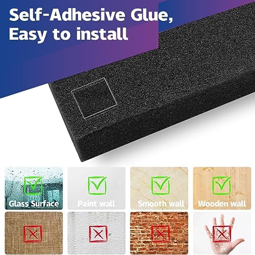 12 Pack Acoustic Panels, 12"X 12"X1" Sound Proof Foam Panels, High Density Soundproof Wall Panels for Home Studio, Acoustic Foam Wedges Absorbing Noise (Black-Grey)