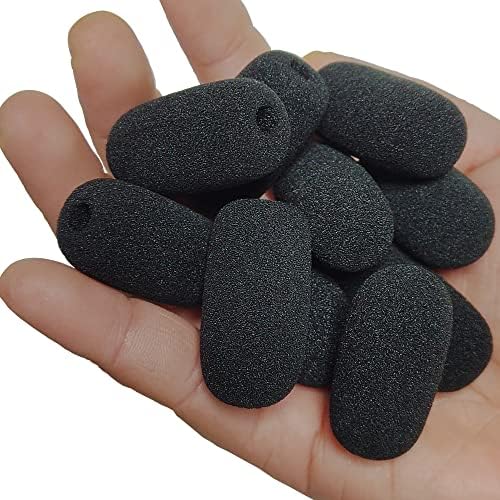 10-Pack Small Foam Windscreens for Lavalier Mics - High-Density Foam Mic Covers for Headset Protection