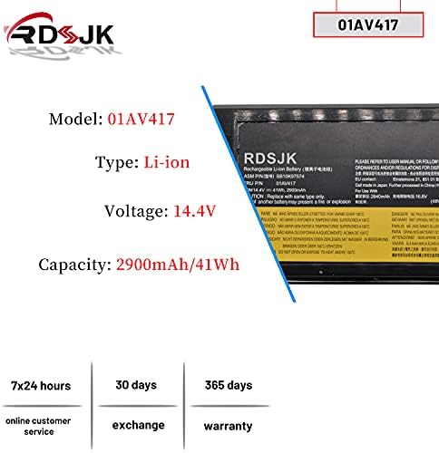 01AV418 SB10K97575 83 82 Laptop Battery for Lenovo ThinkPad E570 E570C E575 Series 01AV414 01AV415 01AV416 01AV417 SB10K97571 SB10K97572 SB10K97573 SB10K97574 4X50M33574 4X50M33573 14.6V 41Wh
