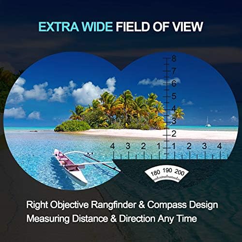 10X50 Marine Binoculars for Adults, Waterproof Binoculars with Rangefinder Compass,BAK4 Prism Navigation Birdwatching Hunting (Camouflage)