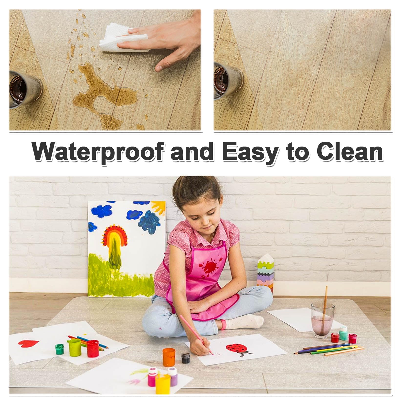 100pointONE Large Office Chair Mat for Hardwood Floor - 46" x 72" Clear Floor Protector Mat for Rolling Chair on Hardwood, Easy Glide Desk Chair Mat for Home & Office