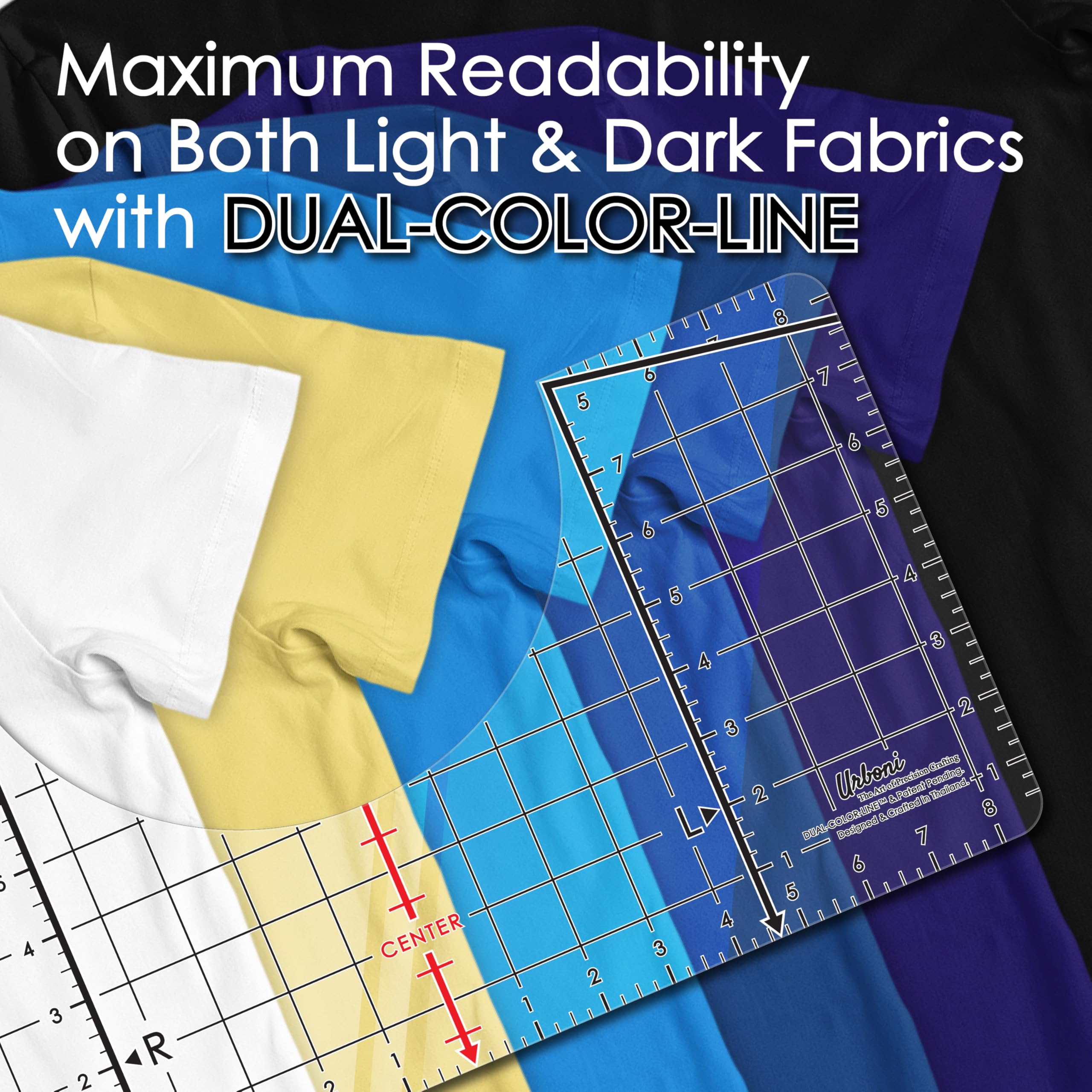 (Upgraded - XL Size) Tshirt Ruler Guide Vinyl Alignment - Shirt Measurement Tool Placement Center Design, DTF Template, Left Chest Logo, Accessories for Cricut, Heat Press Sublimation Iron on HTV