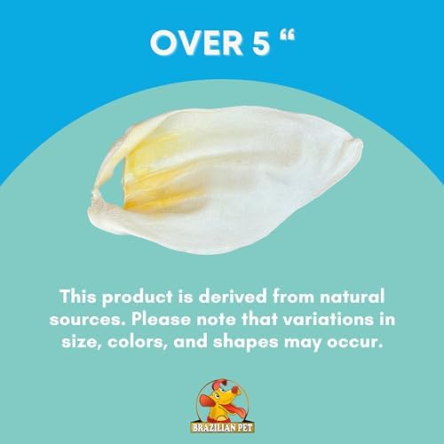 100% Natural Real Cow Ears (50 Pack) Prime Dog Chews, Over 5 inches Free Range Grass Fed Cattle, No additives, Chemicals or Hormones