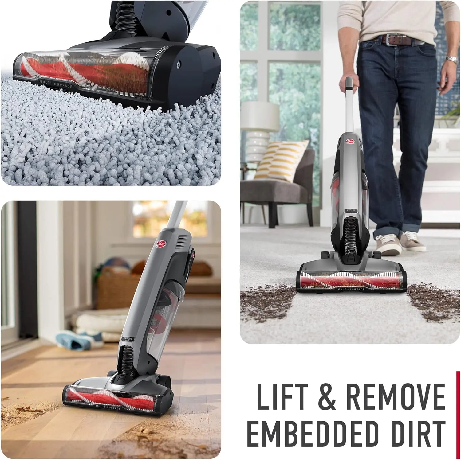 Hoover ONEPWR Evolve Pet Cordless Small Upright Vacuum Cleaner Lightweight Stick Vac For Carpet and Hard Floor BH53422V Black
