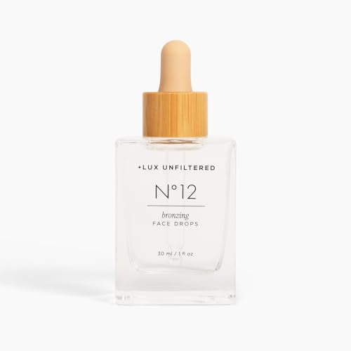 + Lux Unfiltered N°12 Bronzing Face Drops in Fragrance Free, Self Tanning Face Drops, Hyaluronic Acid, Vitamin E, Passionfruit Oil, Gluten Free, Cruelty Free + Vegan Free Self Tanner
