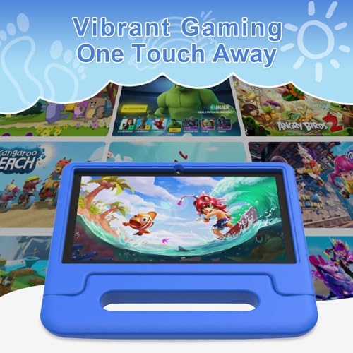 10" Android 13 Kids Tablet, 32GB with Quad-core Processor, Expandable Memory to 128GB, Support WiFi 6 & Bluetooth 5.0, 5000 mAh Battery,Parental Control App(Blue).