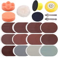 127pcs Sandpaper 3inch Sanding Disc 40-7000 Grit with Hand Sanding Block,1/4" Shank Backer Plate, Polishing Pads, and Interface Pad for Drill Grinder Rotary Tools Attachment