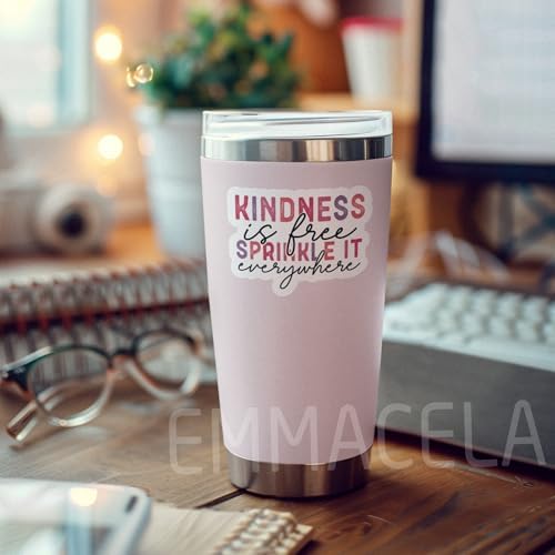 (3PCS) Kindness is Free Sprinkle It Everywhere Sticker Mental Health Inspirational Motivational Sticker Kindness Sticker, Waterproof Vinyl Decal for Books Laptops Tumblers Water Bottle, Size 3" x 2.3"
