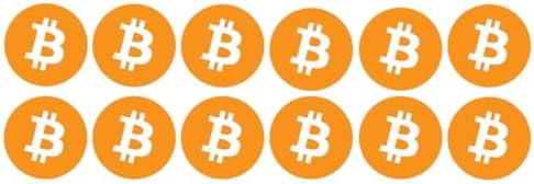 12 Pack Bitcoin Logo Sticker - BTC Bit Coin Crypto Vinyl Decal for Laptop Phone Car Small and Large (1" x 1" (12 Pack))