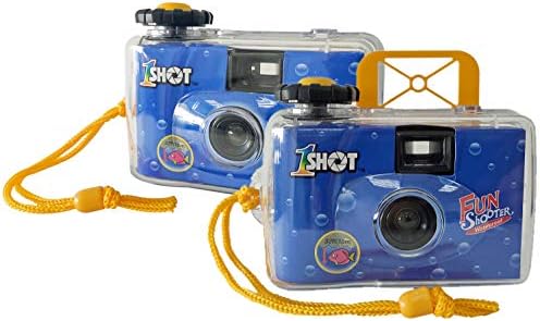 1 Shot Waterproof Disposable Camera – 35mm Underwater Camera – 27 Exposures – ASA/ISO400 Color Film – Single-Use Waterproof Camera for Vacation, Snorkeling, Watersports – 2-Pack