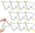 10 Pcs Musical Triangle Instrument, 6 Inch Steel Music Percussion Triangle for Kids Adults