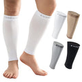 15-20mmHg White Calf Compression Sleeve Men and Women Wide Calf Sleeve Brace Compression Socks for Leg Support, Shin Splint,Pain Relief