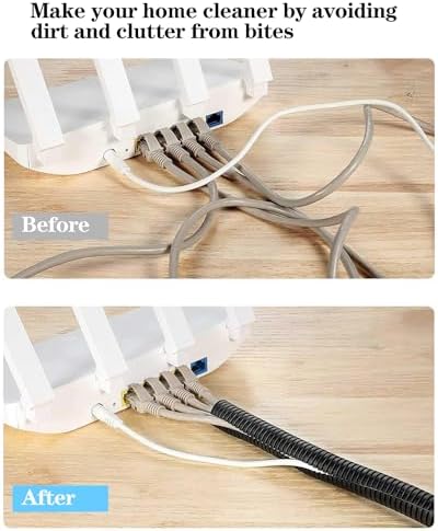 1/2 Inch Wire Loom Split Tubing - 33 ft Cord Protector Electric Wires Covers, Automotive Wire Flexible Conduit, Plastic Wire Cover (1/2"- 33ft, Black)