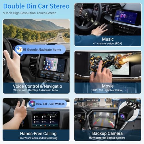 10.1 Inch Android 13 Car Stereo Receiver - Universal Fit for Most Cars, 64GB Storage, HD 720P Touchscreen, Bluetooth 4.1, Built-in GPS/Backup Camera, Supports MirrorLink & WiFi Hotspot