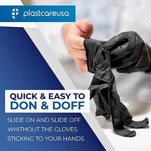 100 Nitrile Exam Gloves 3.5 Mil - Latex & Powder Free, Disposable Non-Sterile Protective Gloves By PlastCare