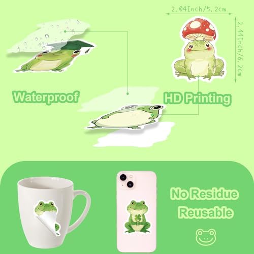 102 Pcs Cute Frog Stickers,Funny Frog Stickers Waterproof Vinyl Gifts for Laptop, Water Bottle,Phone,Luggage,Unique Designed Frog Stickers for Teens Adults Kids Birthday Party Supplies Decoration