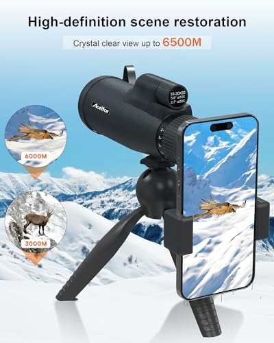 10-30x50 Monoculars for Adults High Powered with Smart Phone Holder & Upgraded Tripod, Starscope Monocular Military Grade for Outdoor Exploration, Bird Watching, and Scenic Viewing