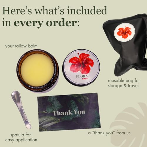100% Grass-Fed Beef Tallow Face Moisturizer - Natural Organic Skin Care - Nourishing 2oz Balm with Rose Hip Oil & Beeswax for Sensitive Skin, Hands & Lips