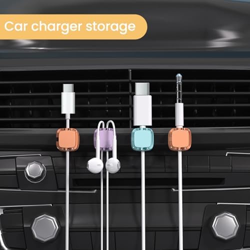 12 Pack Charging Cable Magnetic Cable Organizer Storage Holder, Strong Adhesive Wire Holder Keeper for Office Home Kitchen Car (Color: Black 12pcs)