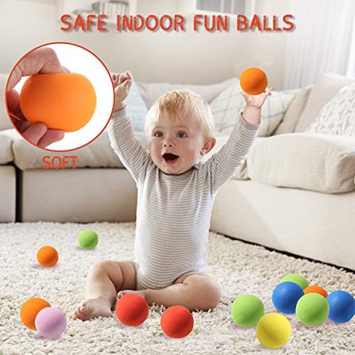 12 Pieces Soft Foam Balls Lightweight Mini Play Balls for Safe Indoor Toys Fun Vibrant Assorted Colors Orbs Unique Birthday Party Favors for Boys and Girls
