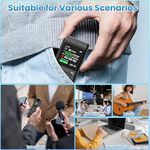 136GB Digital Voice Recorder with Playback,9000 Hours Audio Recording Device,Voice Activated Recorder with Noise Reduction,A-B Repeat,Mp3 Player and Password for Lectures Meeting/Classes/Interviews