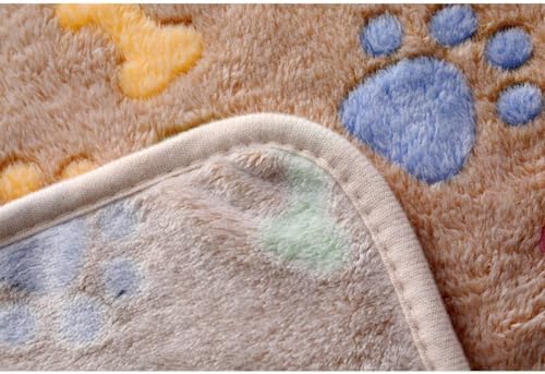1 Pack 3 Blankets Super Soft Fluffy Cute Bone Pattern Pet Blanket Flannel Throw for Dog Puppy Cat Pink/Brown/Purple Medium