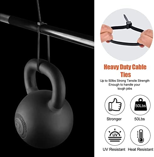 14 Inch Zip Ties (Bulk 1000 Pack Black),60LBS Tensile Strength Heavy Duty Cable Wire Ties With Self-Locking Adjustable Durable Nylon Tie Wraps for Indoor Outdoor