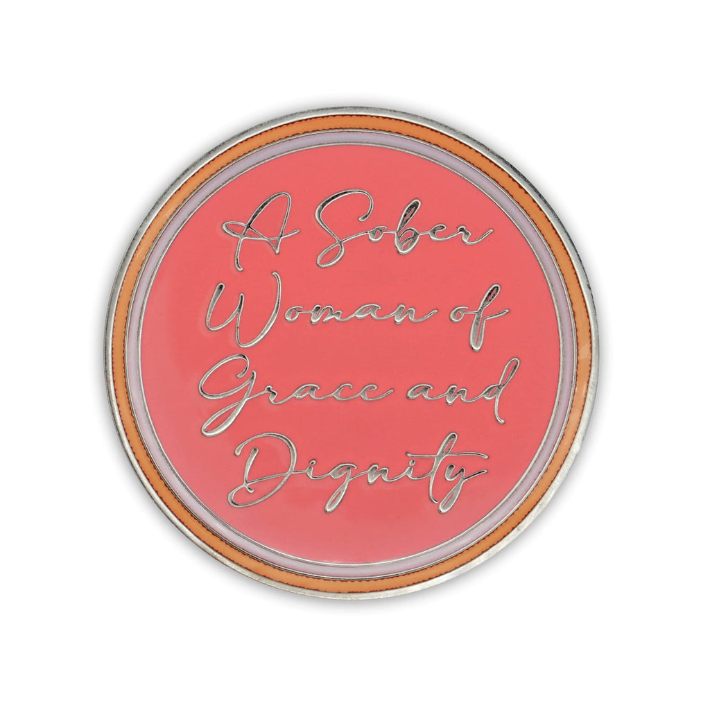 1 Year Sobriety Coin | A Sober Woman Triplate AA Chip | Glow in The Dark Anniversary Token Recovery Gift for Women