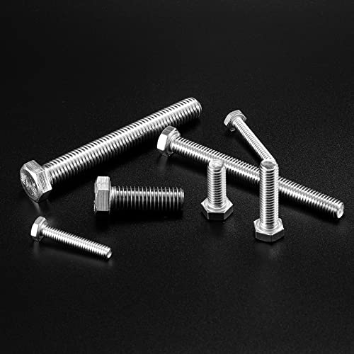 1/2-13 x 6 Hex Head Screw Bolt, 20Pcs 18-8 (304) Stainless Steel, Fully Threaded, Plain Finish, by SG TZH